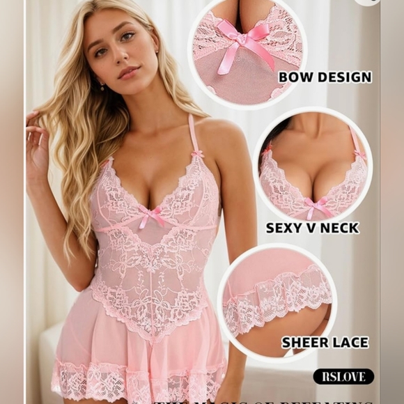 NWT Pink Lingerie Set - Picture 1 of 8